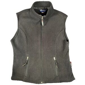 Penfield Vest Womens Large Black Polartec Fleece Full Zip Pockets Warm Layering